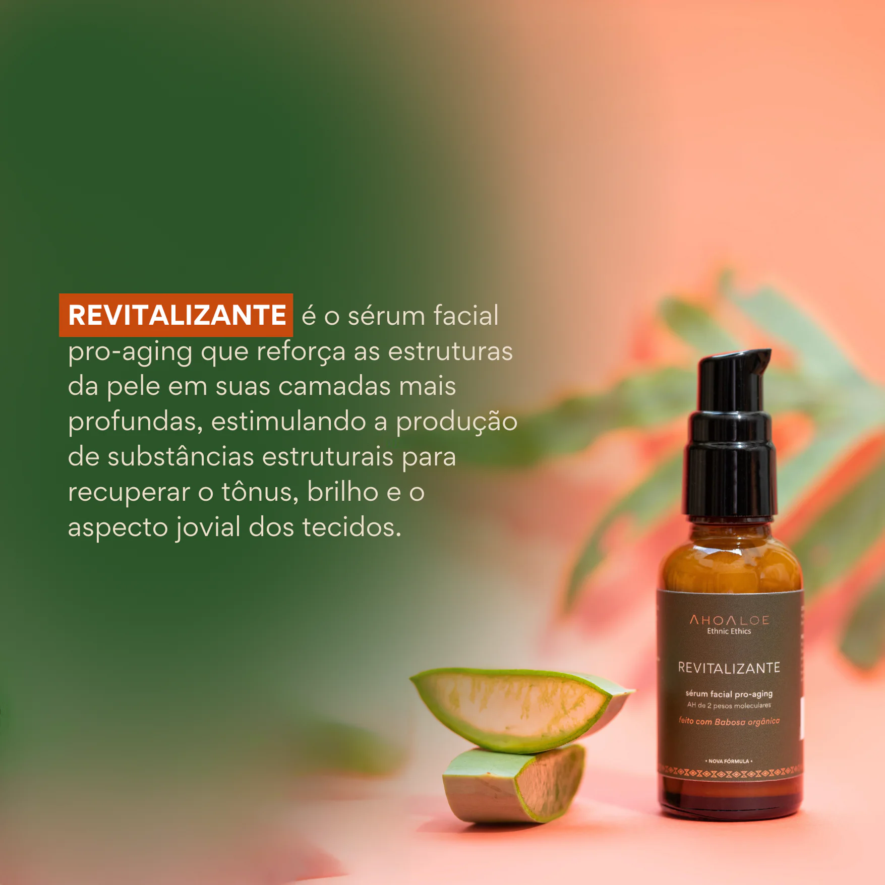 Sérum Facial Pro-aging com Aloe Vera REVITALIZANTE - 30ml - Ácido Hialurônico - Imagem 2