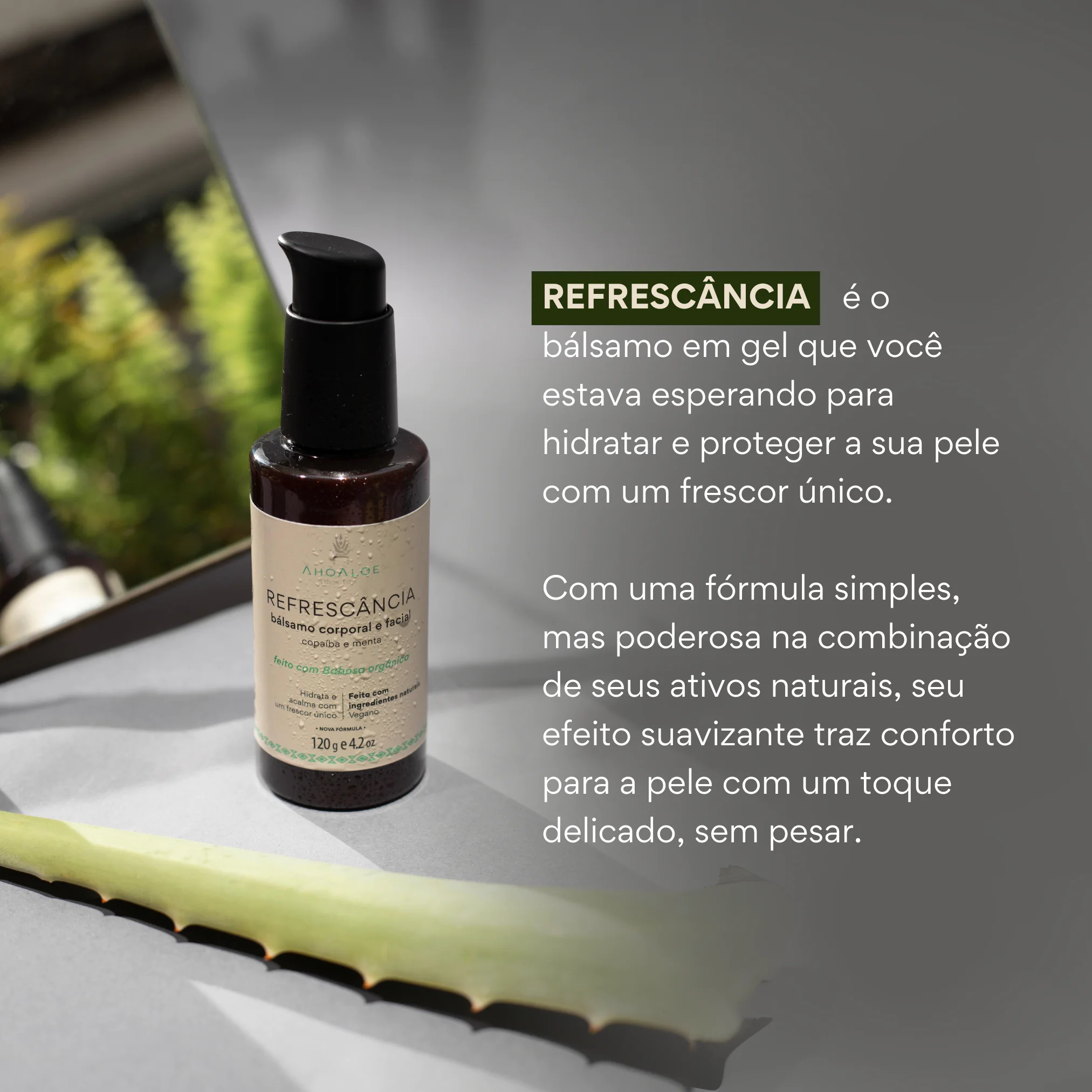 Bálsamo Corporal e Facial de Aloe Vera REFRESCÂNCIA 115ml - Copaíba e Menta - Imagem 2