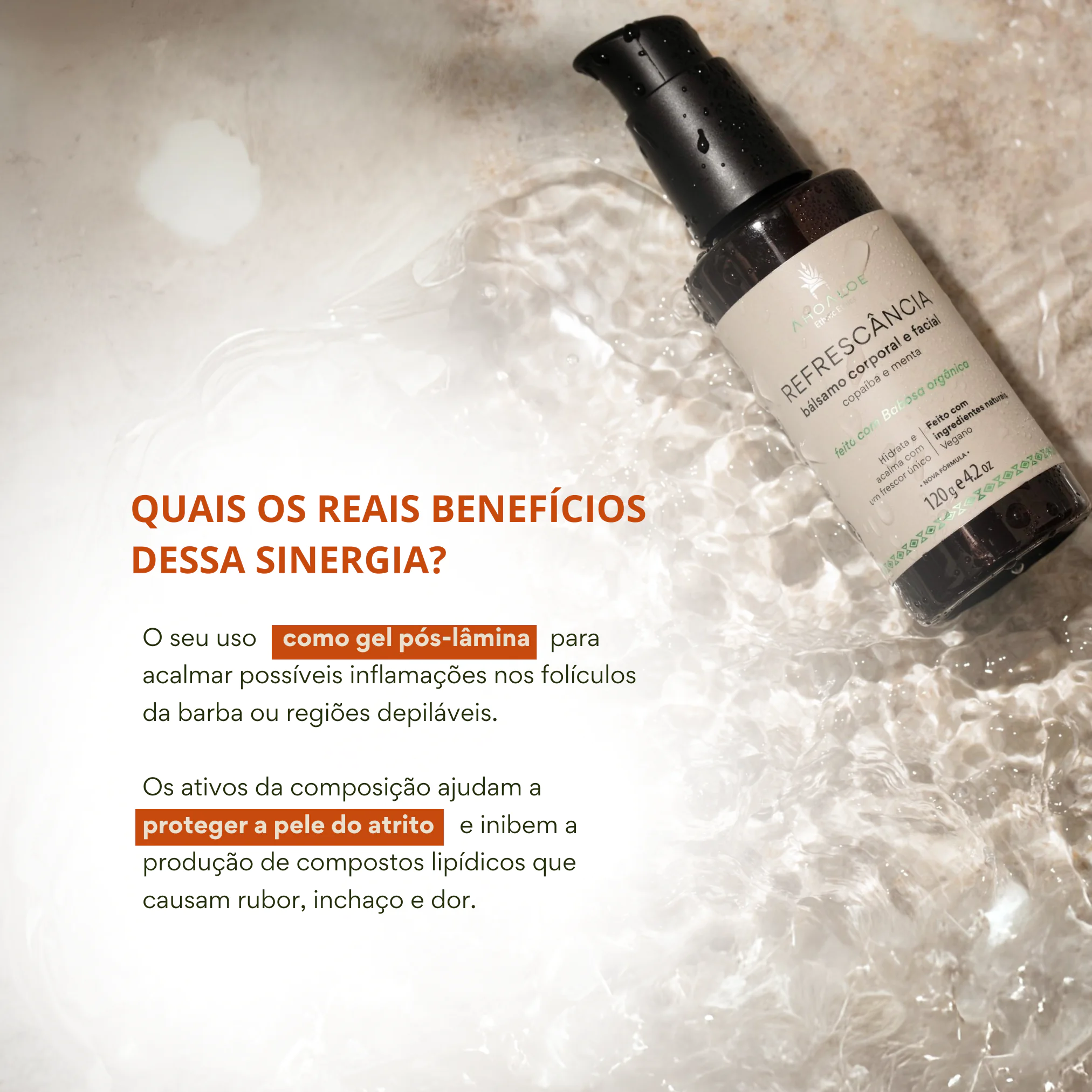 Bálsamo Corporal e Facial de Aloe Vera REFRESCÂNCIA 115ml - Copaíba e Menta - Imagem 4