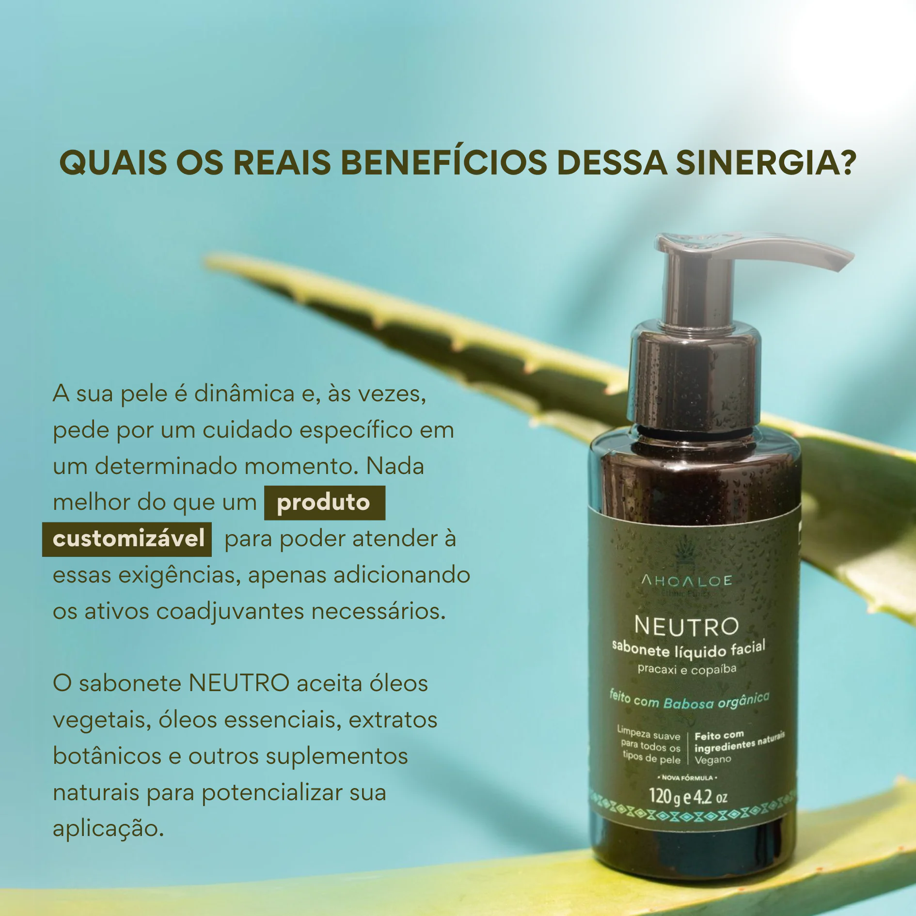 Sabonete Líquido Facial de Aloe Vera Neutro -115g - Pracaxi e Copaíba - Imagem 3