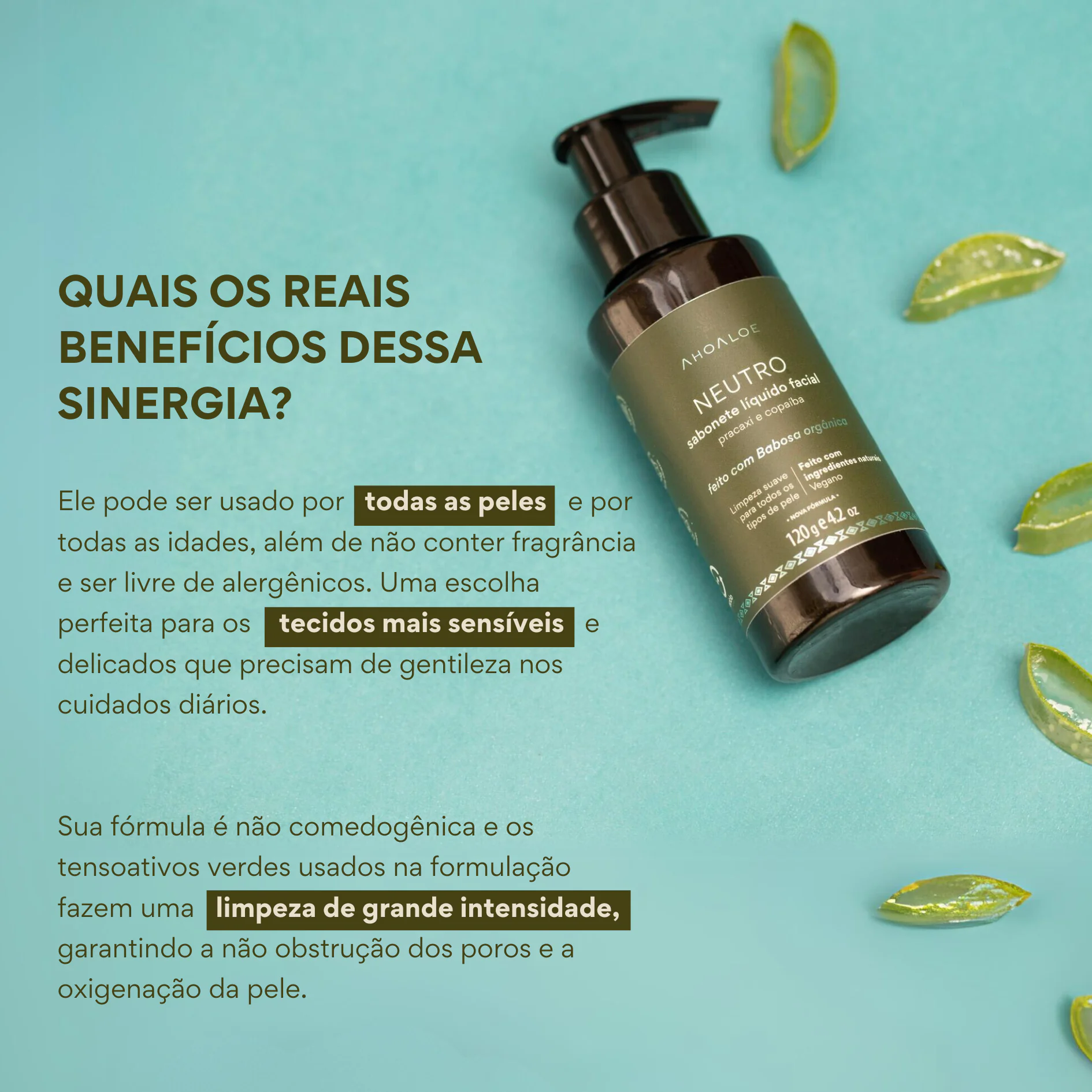 Sabonete Líquido Facial de Aloe Vera Neutro -115g - Pracaxi e Copaíba - Imagem 4