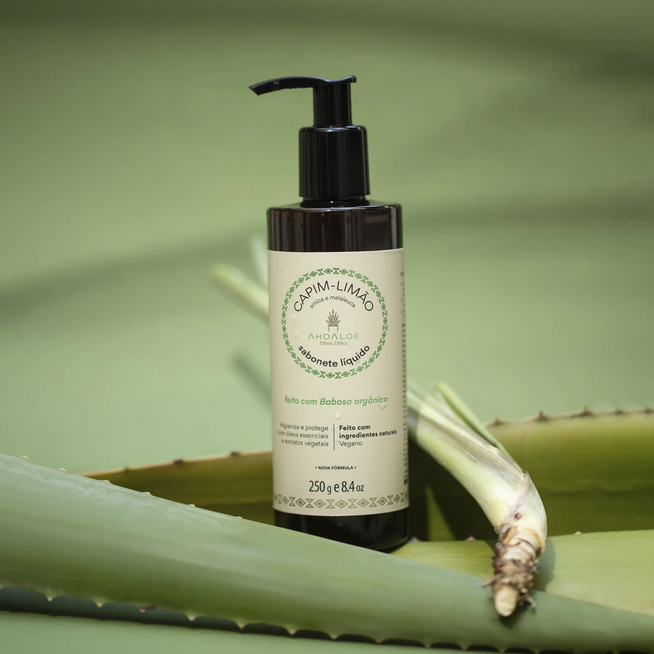 CAPIM LIMAO_sabonete_250g_002 Sabonete Líquido de Aloe Vera CAPIM-LIMÃO - 250g - Arnica e Melaleuca - Imagem 7