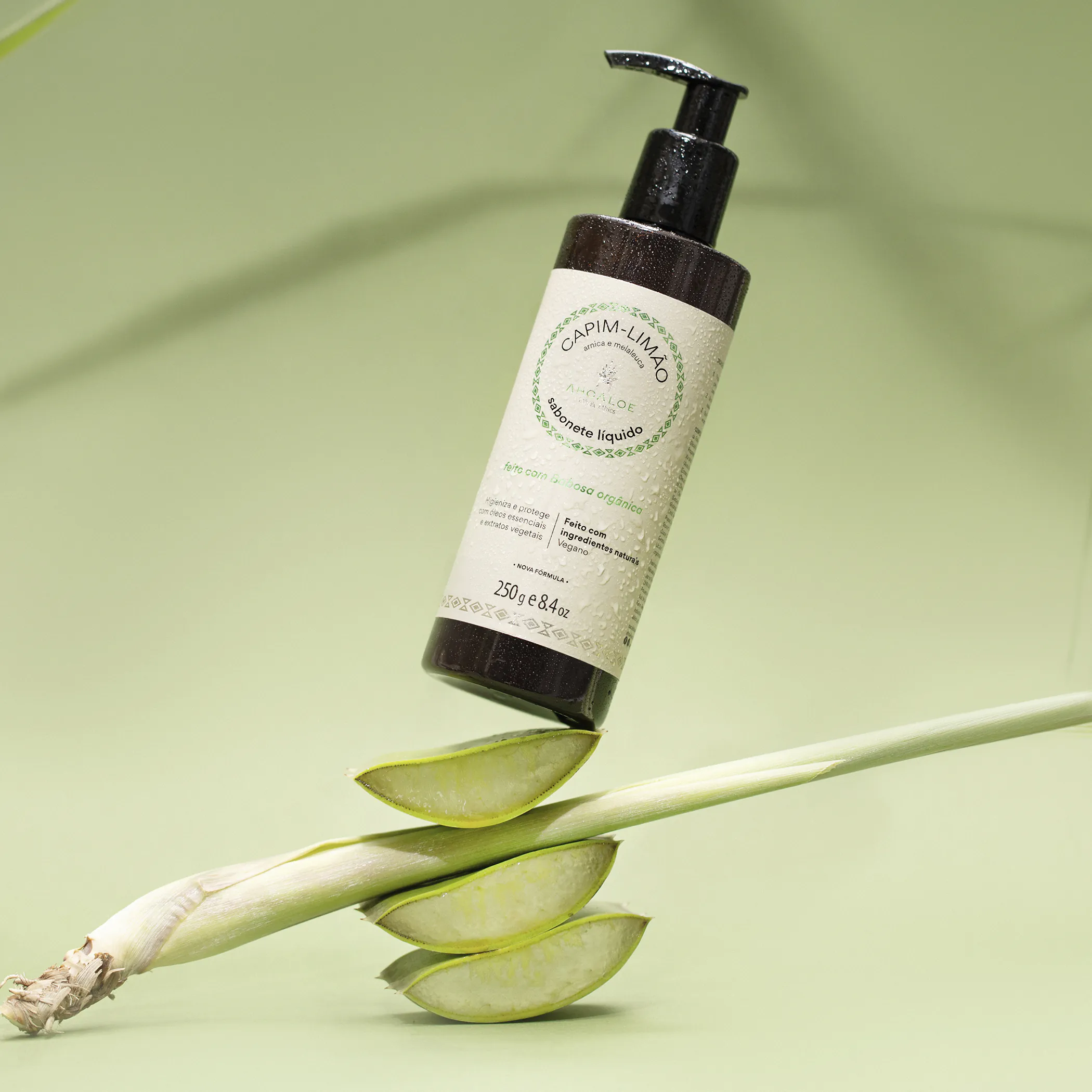 CAPIM LIMAO_sabonete_250g_004 Sabonete Líquido de Aloe Vera CAPIM-LIMÃO - 250g - Arnica e Melaleuca - Imagem 6