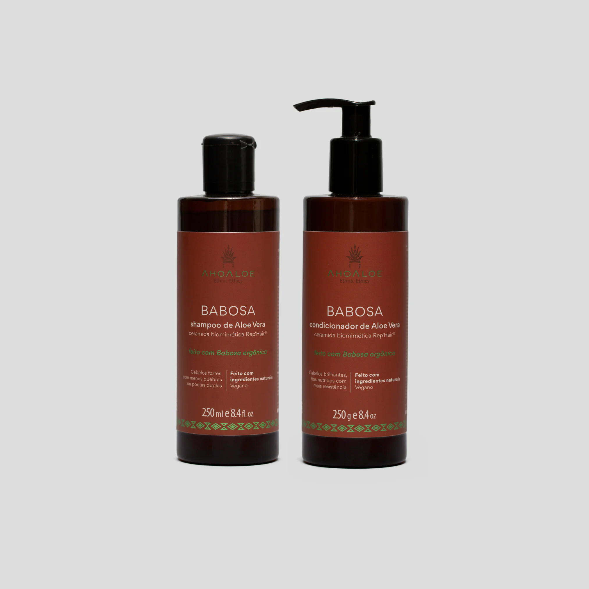 Design sem nome (8) Kit Shampoo e Condicionador BABOSA - Ceramida Biomimética - 2x 250ml - Imagem 1