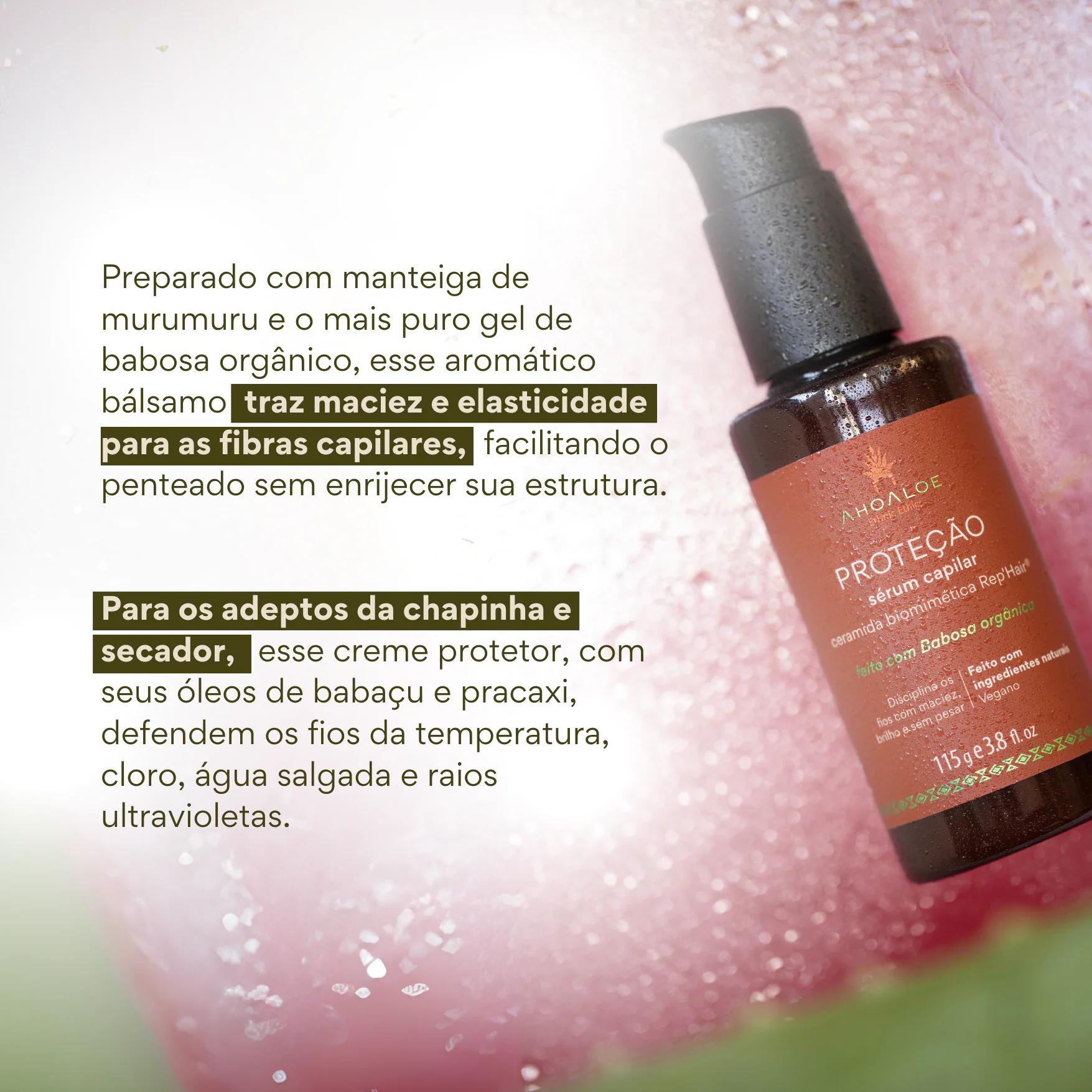 sérum capilar condicionante PROTEÇÃO - ceramida biomimética e tucumã - 115g - Imagem 2