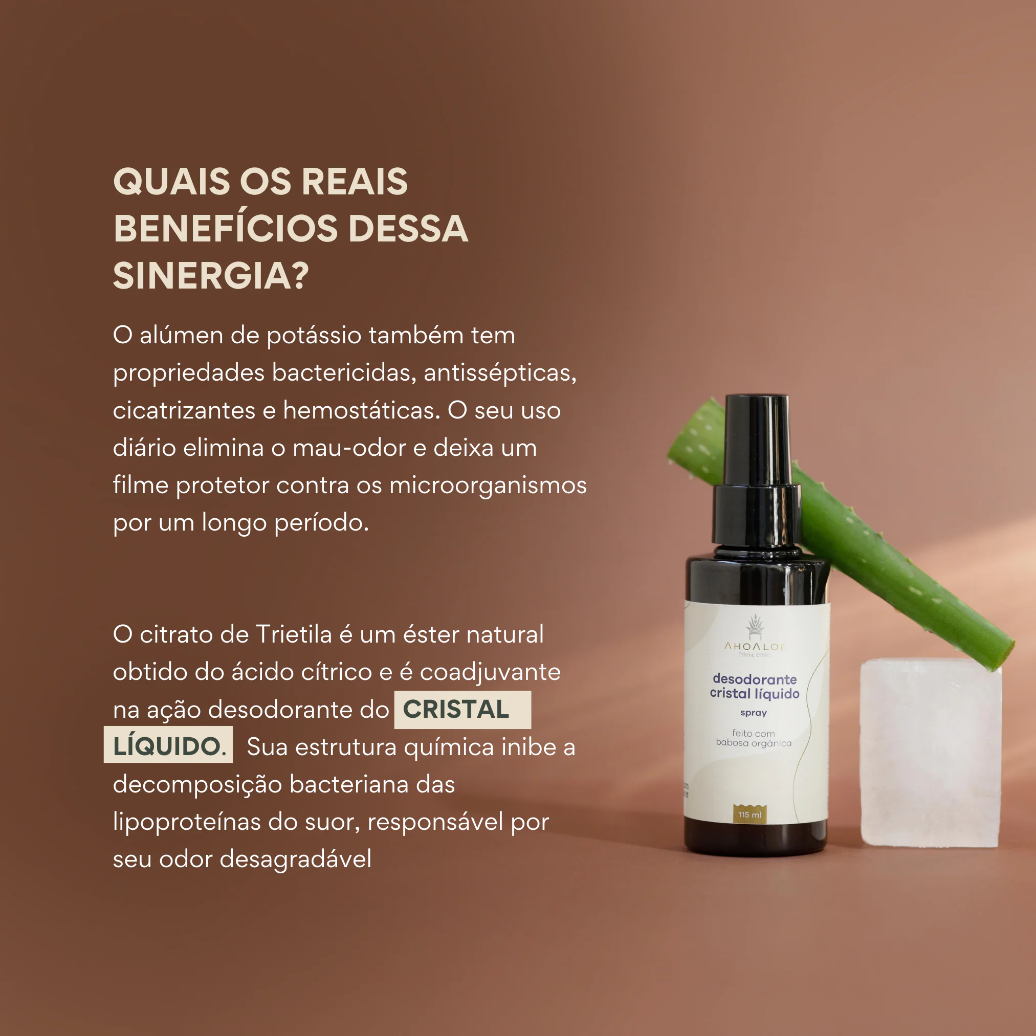 Desodorante Cristal Líquido - Alúmen de Potássio - 115ml - Imagem 3