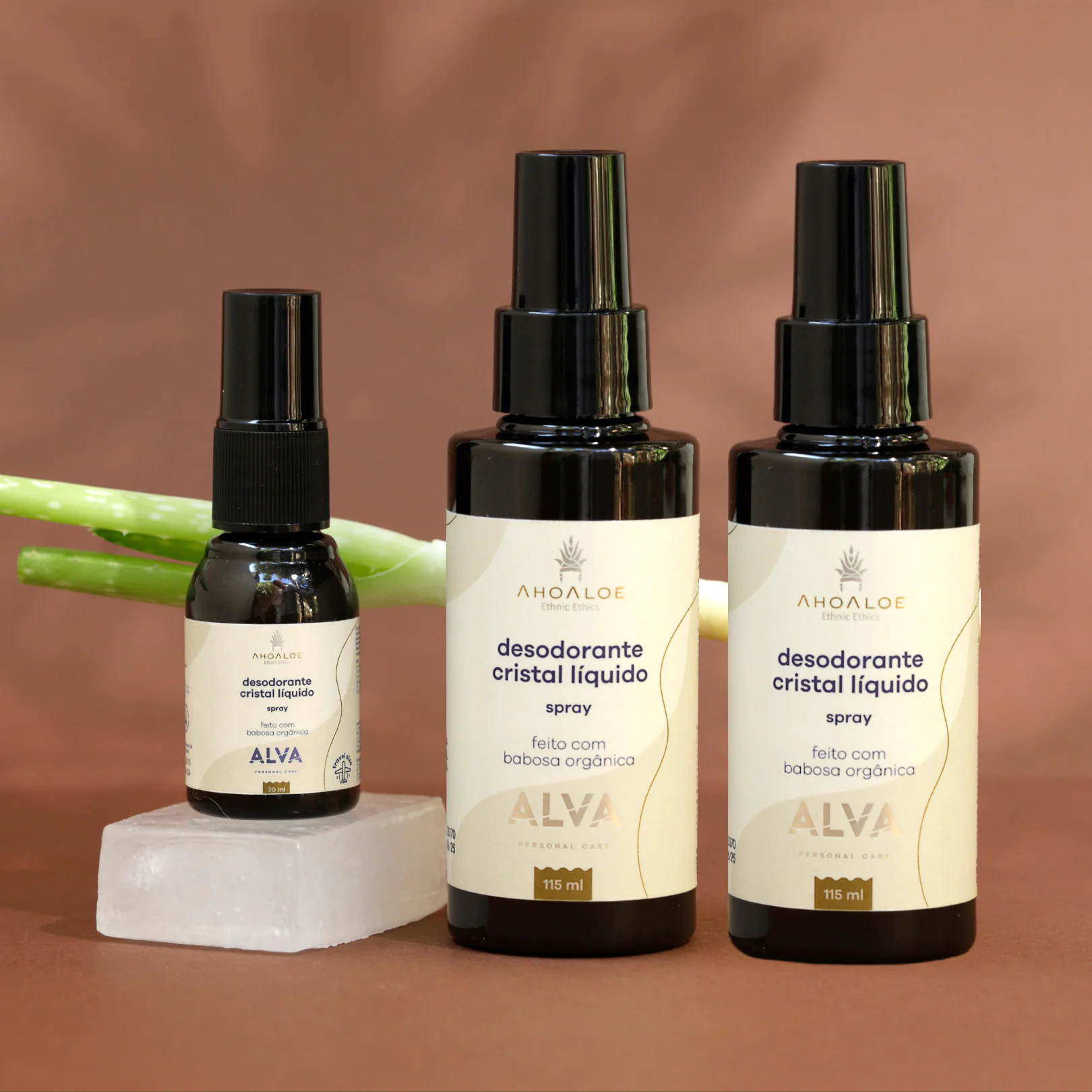 Desodorante Cristal Líquido - Alúmen de Potássio - 115ml - Alva + Ahoaloe - Imagem 3
